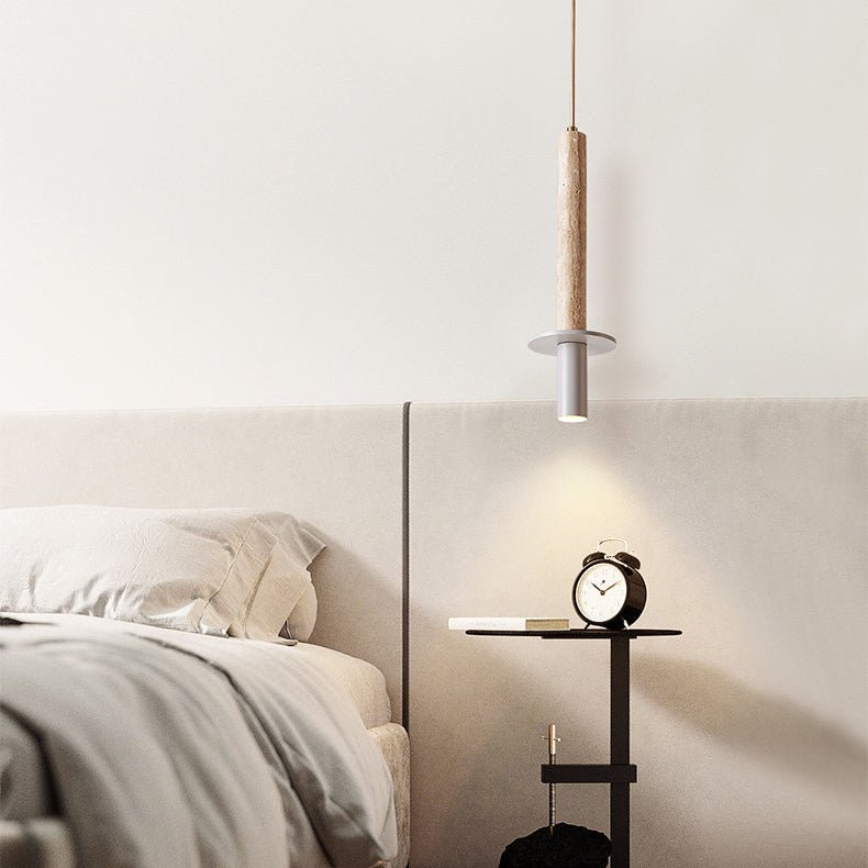 Wren Slank Geel Travertin Hanglamp