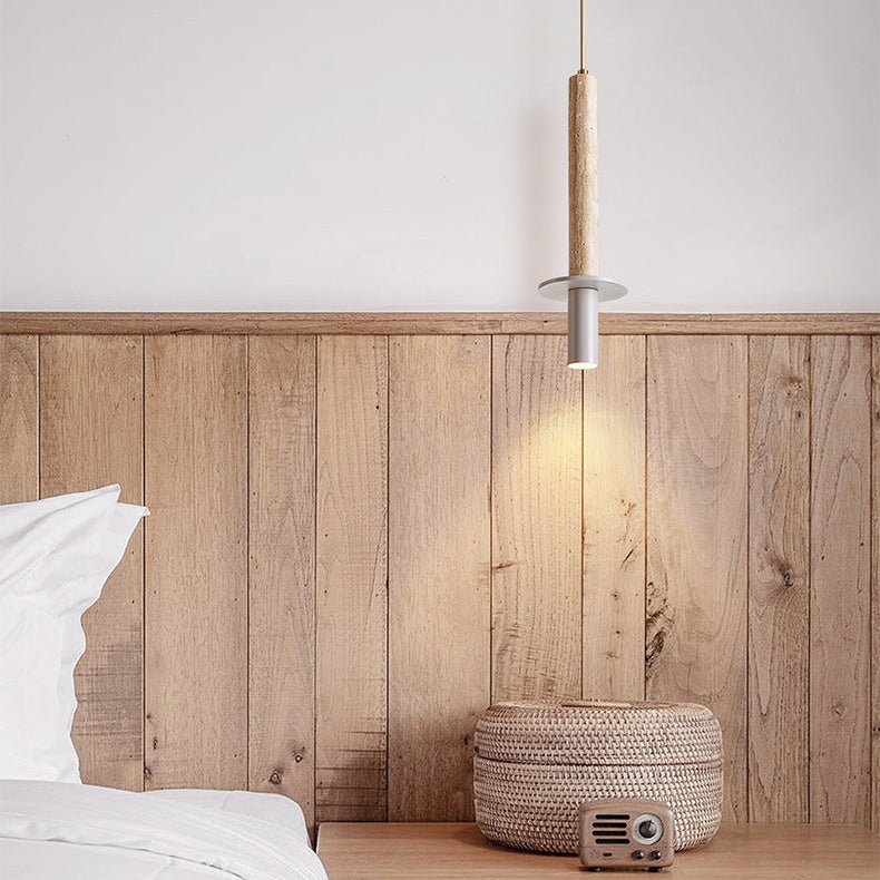 Wren Slank Geel Travertin Hanglamp