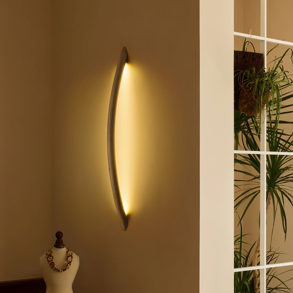 Evvinos Moderne minimalistische lineaire wandlamp van walnoot