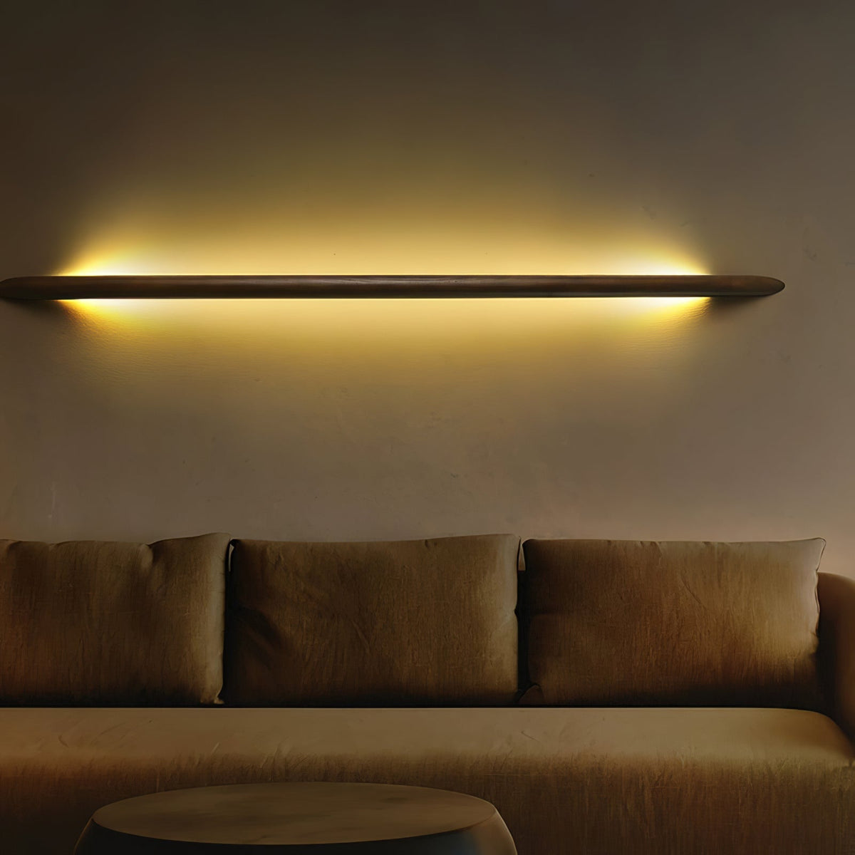 Evvinos Moderne minimalistische lineaire wandlamp van walnoot