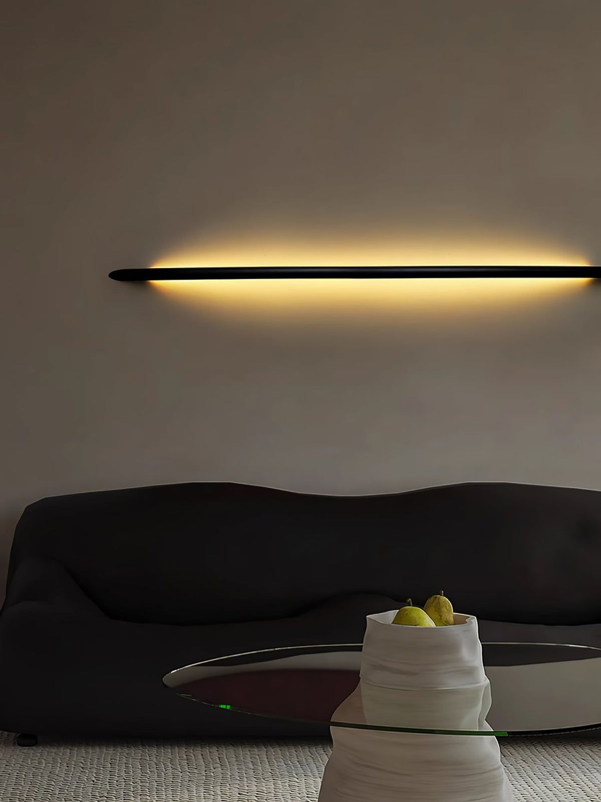 Evvinos Moderne minimalistische lineaire wandlamp van walnoot