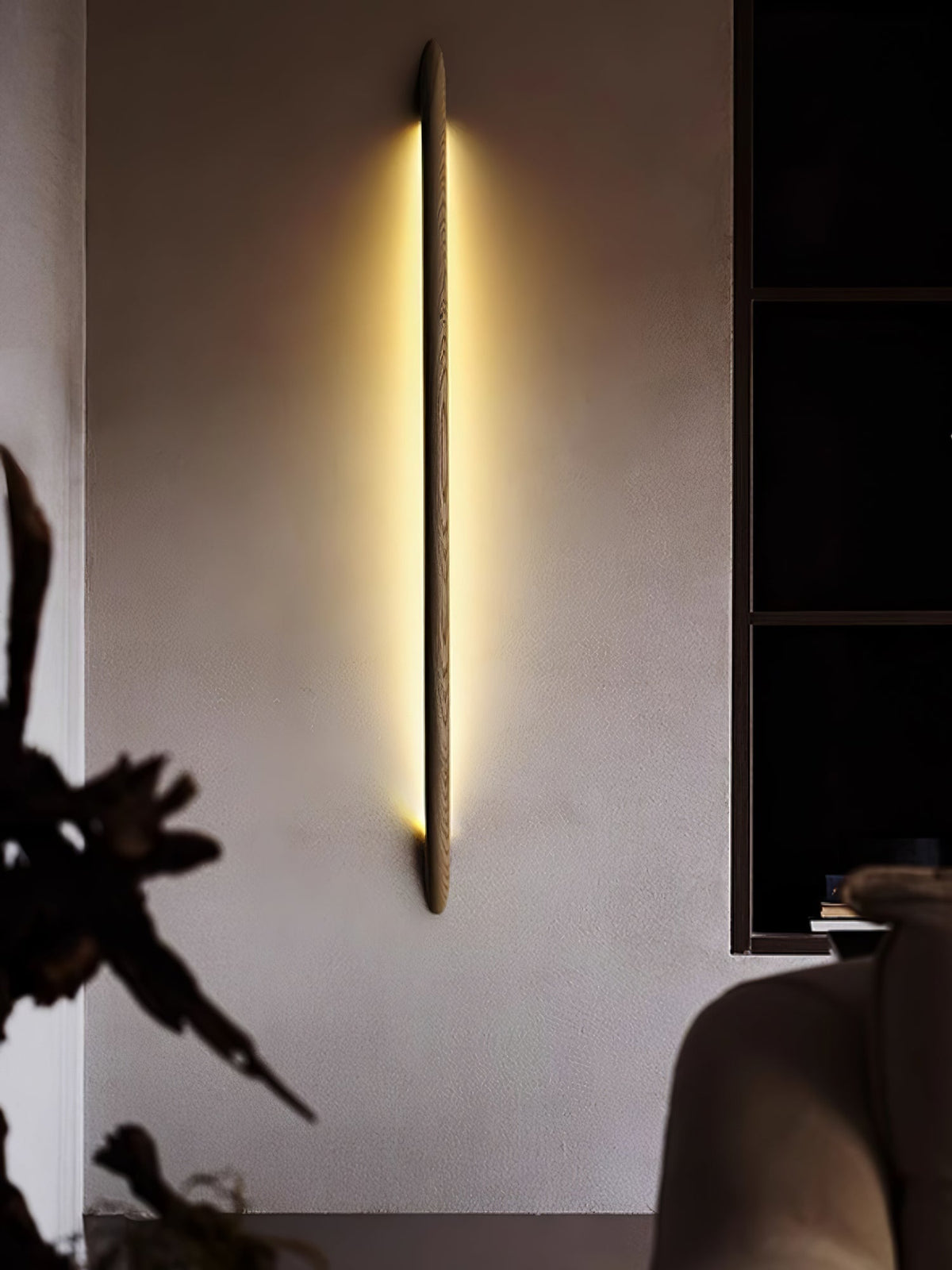 Evvinos Moderne minimalistische lineaire wandlamp van walnoot