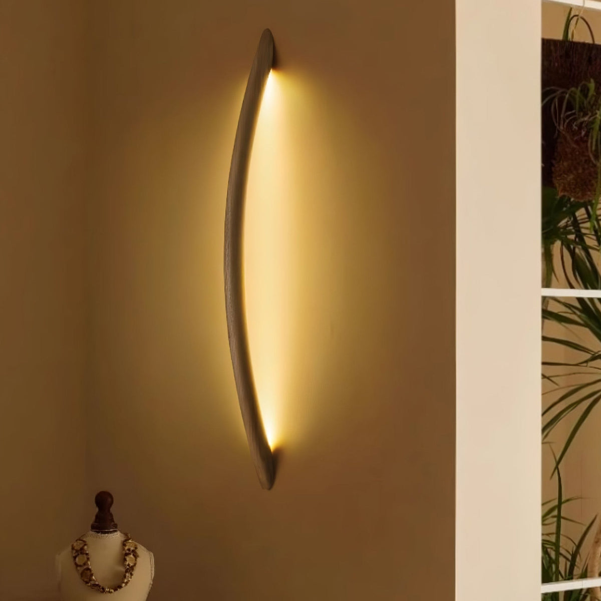 Evvinos Moderne minimalistische lineaire wandlamp van walnoot