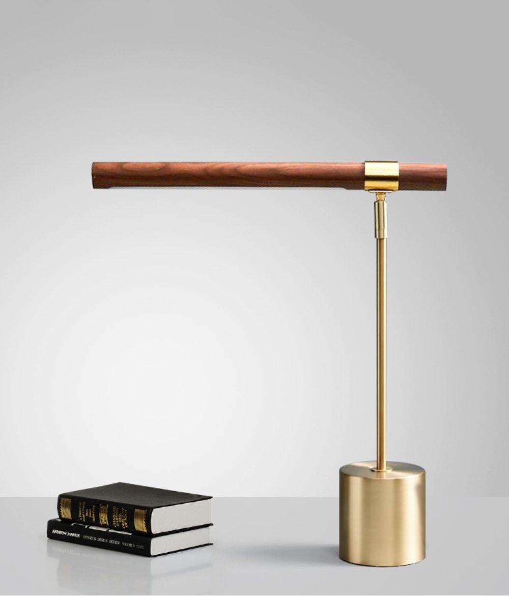 Elauine Minimalistische tafellamp met Lineair Houtaccent