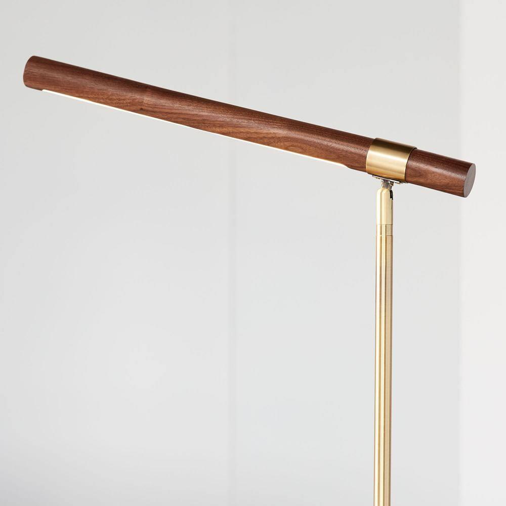 Elauine Minimalistische tafellamp met Lineair Houtaccent