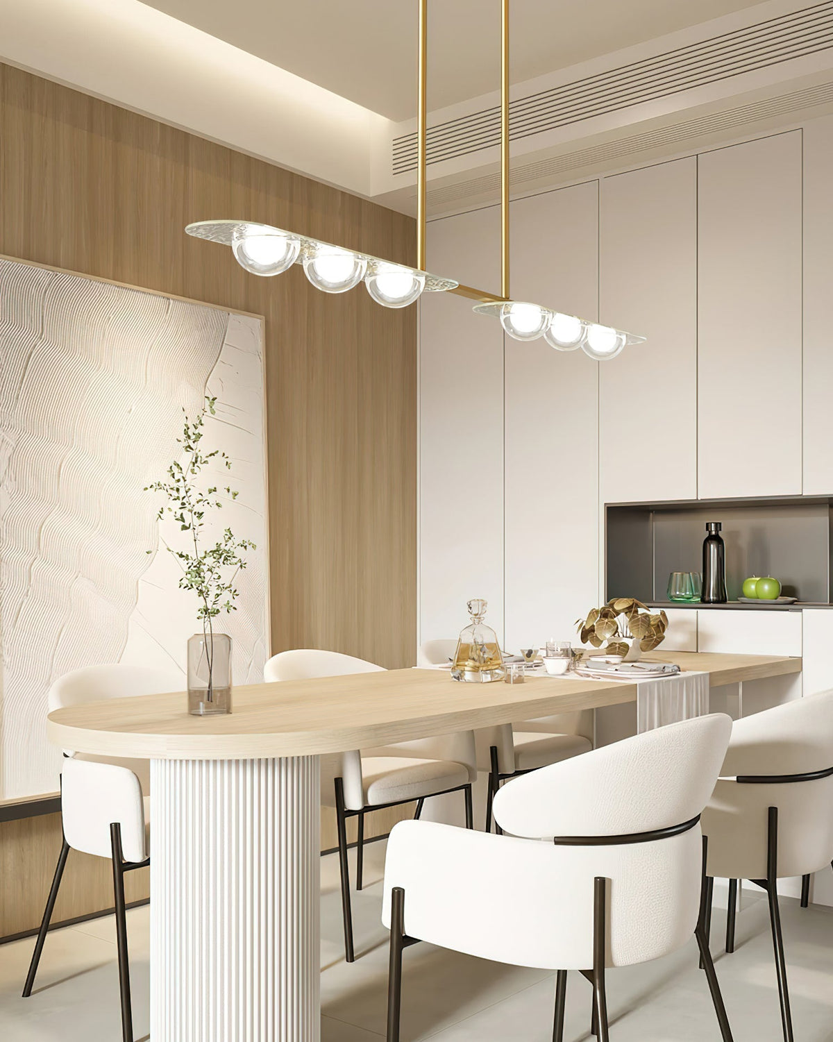 Liorerelle hanglamp met lineair glas in minimalistische stijl