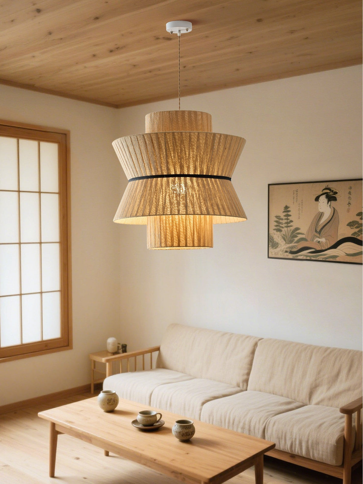 Raffia hanglamp