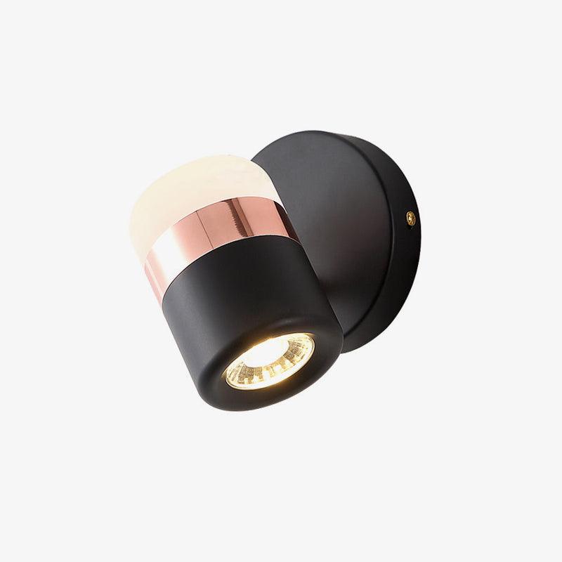 Liorinora wandlamp zwart met matglas en verstelbare kop