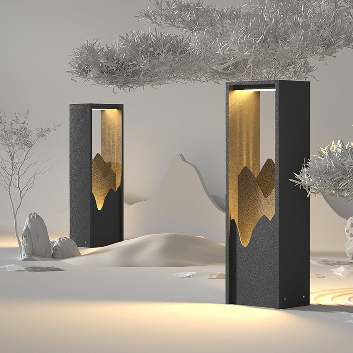 Zen Rustieke buitenhanglamp van acryl