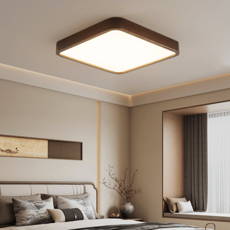 Rinirel Moderne Minimalistische Rechthoekige Houten Plafondlamp