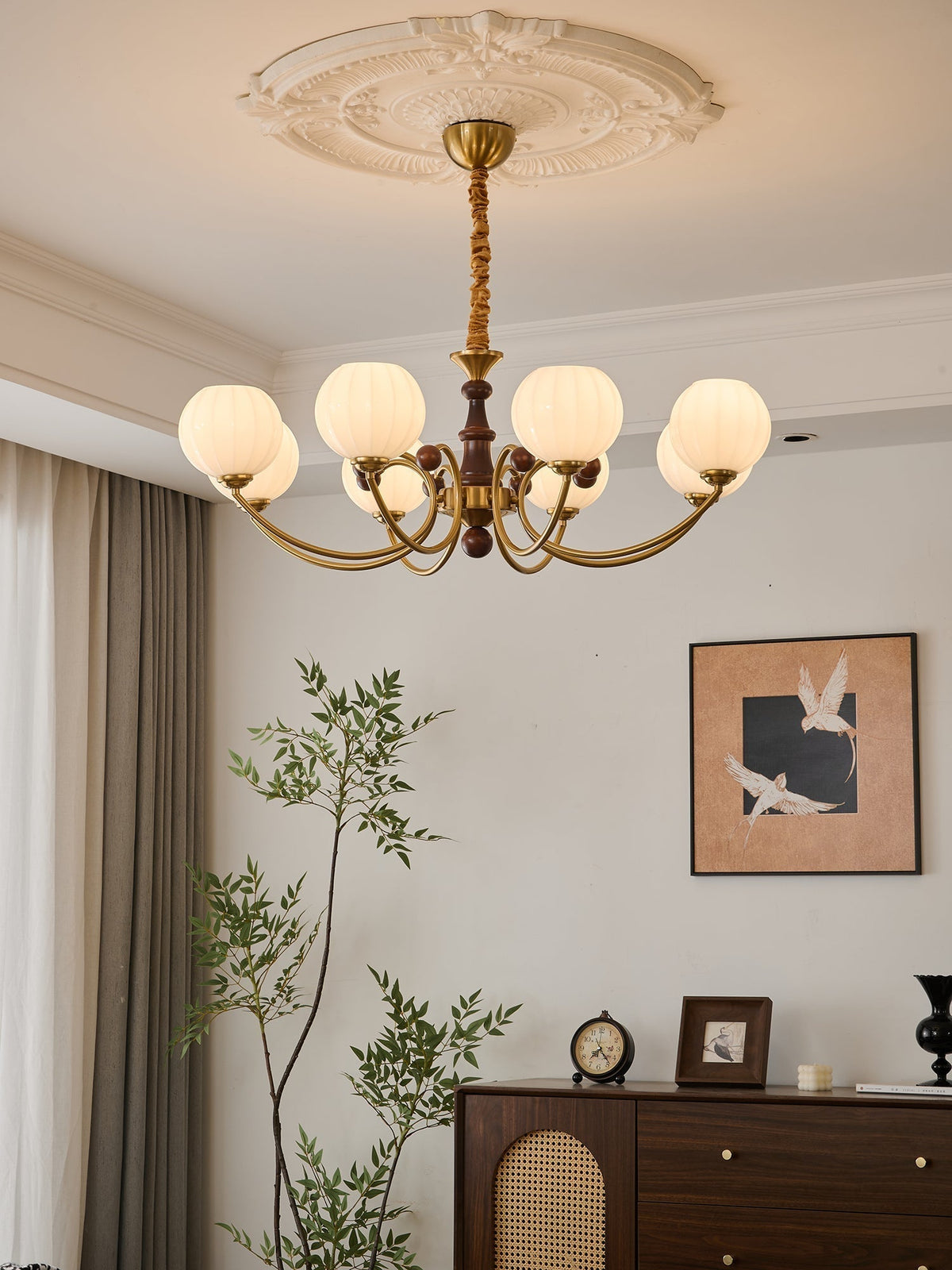 Omirara Traditionele Elegantie Vintage Houten Kroonluchter