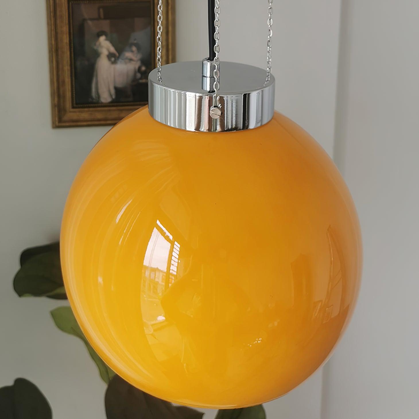 Hailie Design Bol LED Hanglamp Metaal/Glas Geel Slaapkamer/Woonkamer/Eetkamer