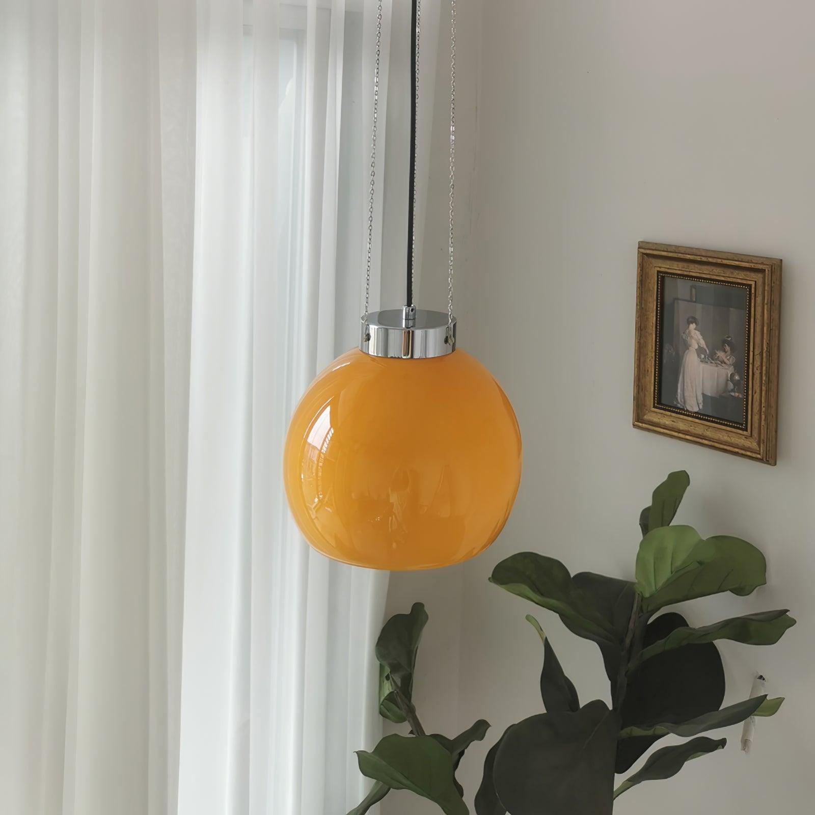 Hailie Design Bol LED Hanglamp Metaal/Glas Geel Slaapkamer/Woonkamer/Eetkamer