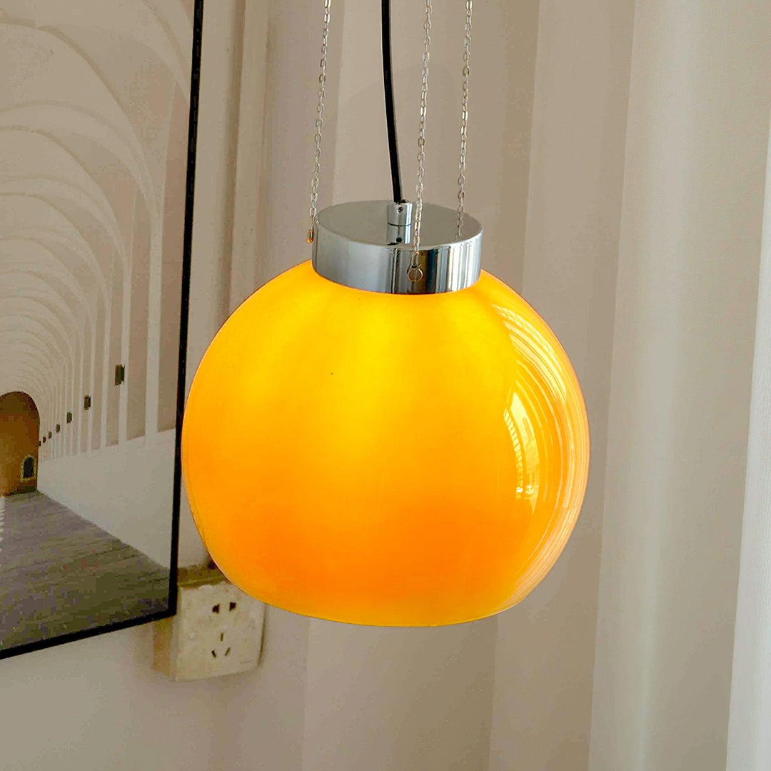 Hailie Design Bol LED Hanglamp Metaal/Glas Geel Slaapkamer/Woonkamer/Eetkamer