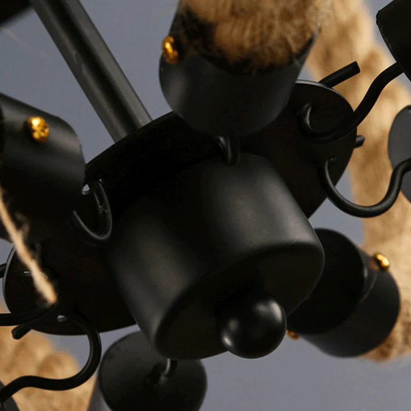 Epoch Industriële LED Hanglampen Metaal/Touw Zwart Woonkamer/Bar