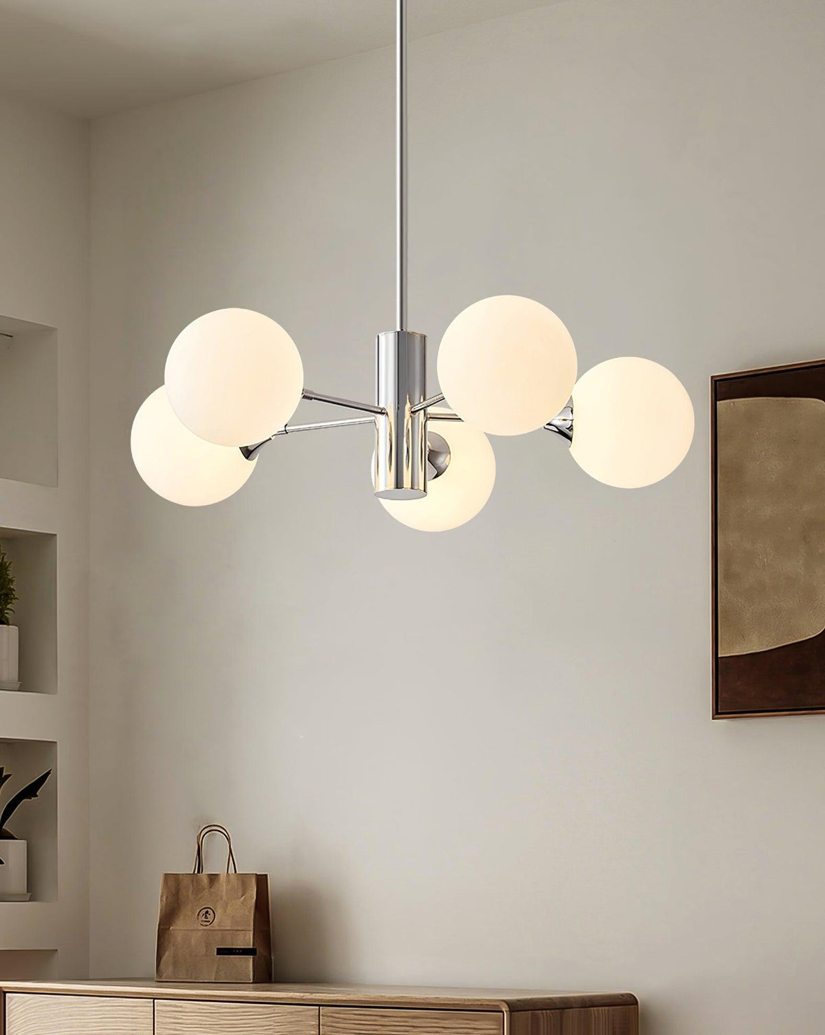 Eirivaria Kroonluchter chroom glas bollen
