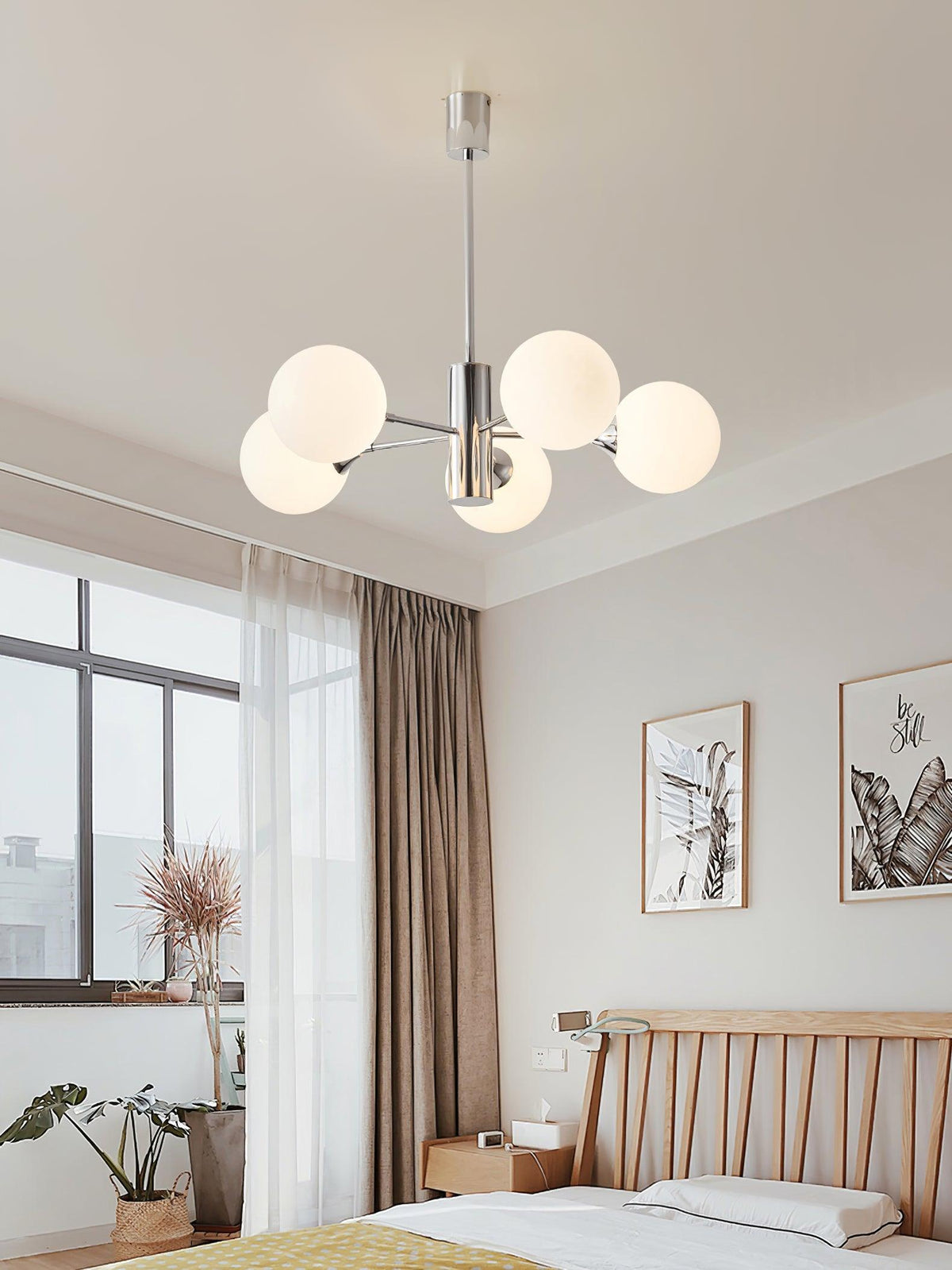 Eirivaria Kroonluchter chroom glas bollen