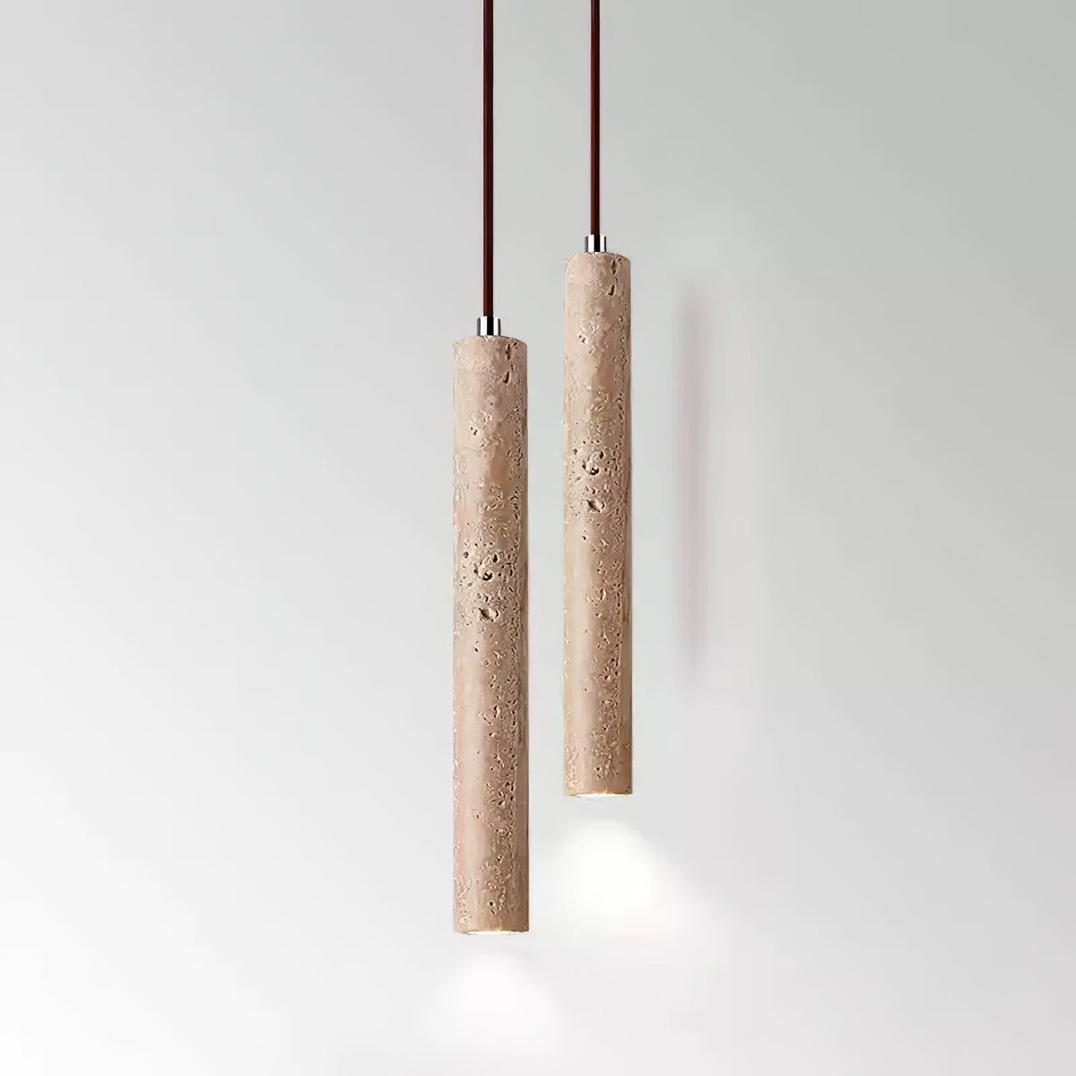 Sular cilindrische hanglamp van geel travertin