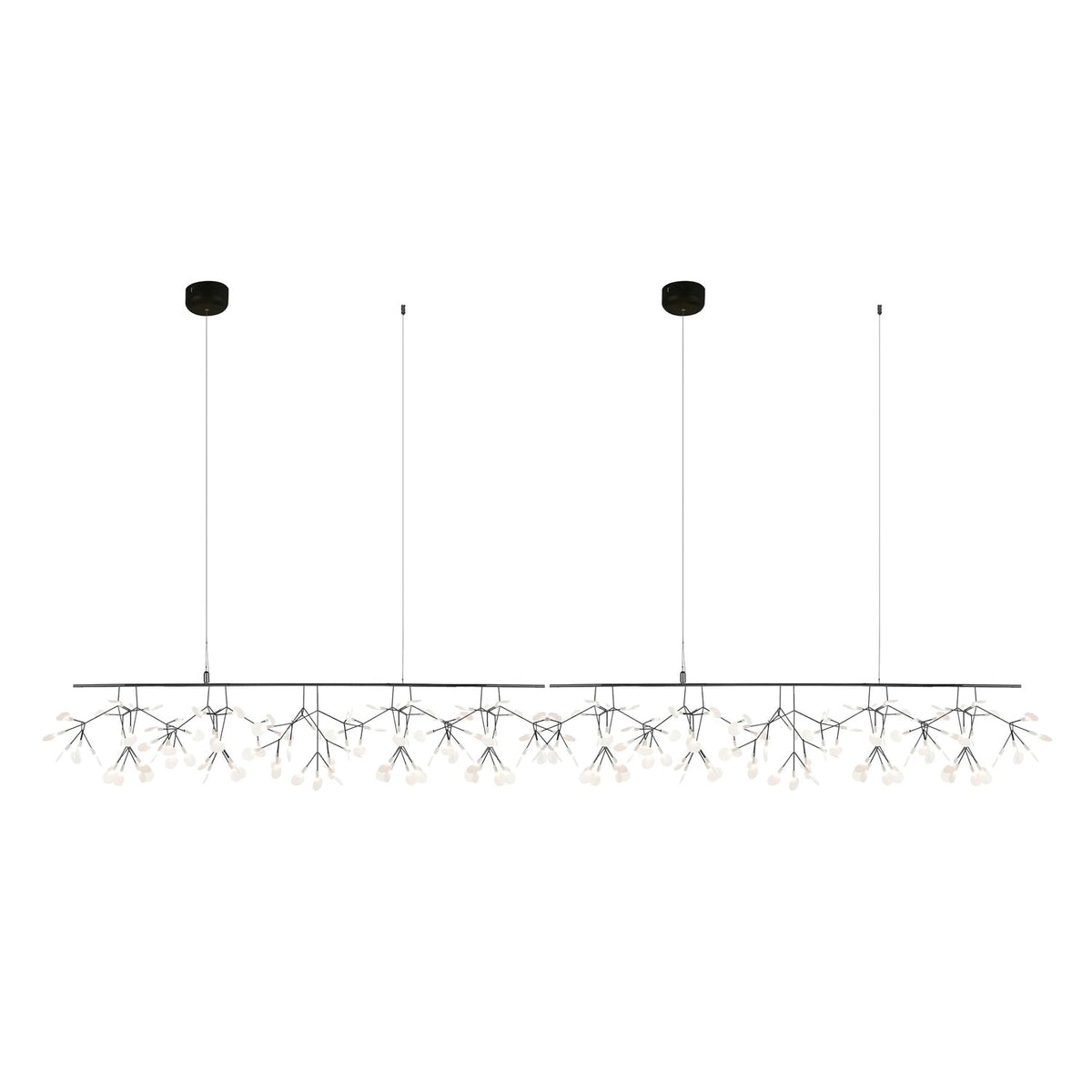 Brenwen kroonluchter LED-takken lange lineaire artistieke