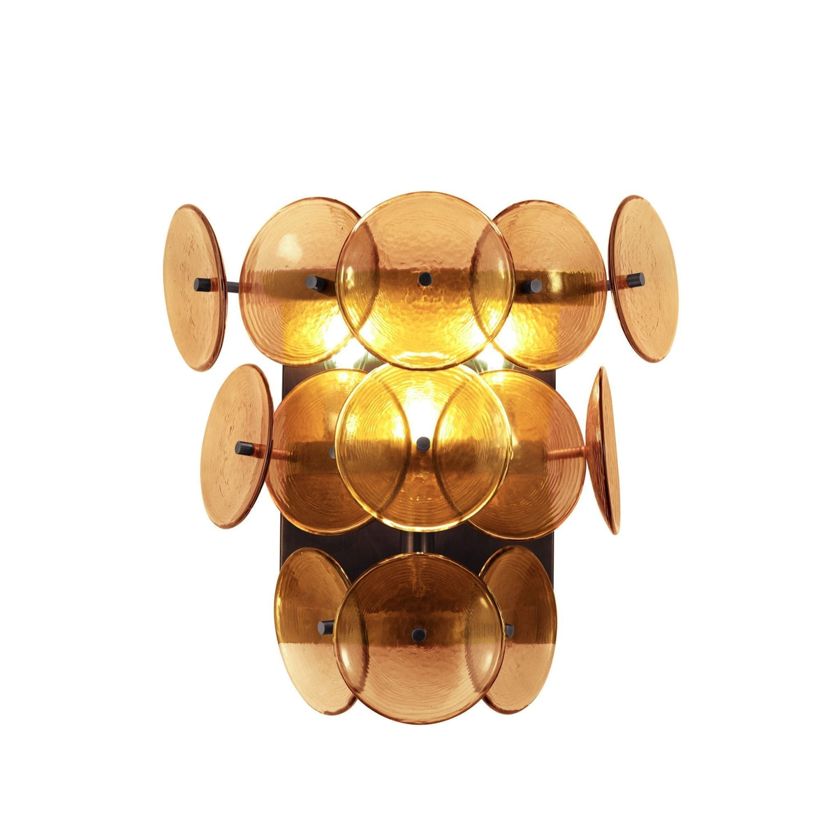 Taroe wandlamp Gepreessde Glazen Schijven Vintage Amber