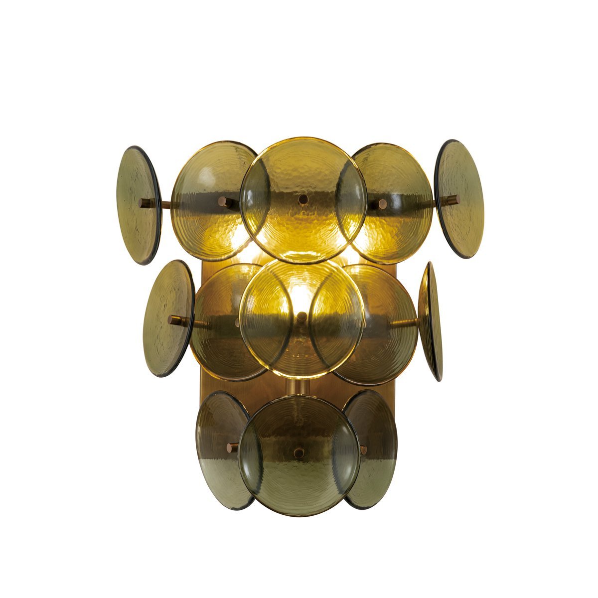 Taroe wandlamp Gepreessde Glazen Schijven Vintage Amber