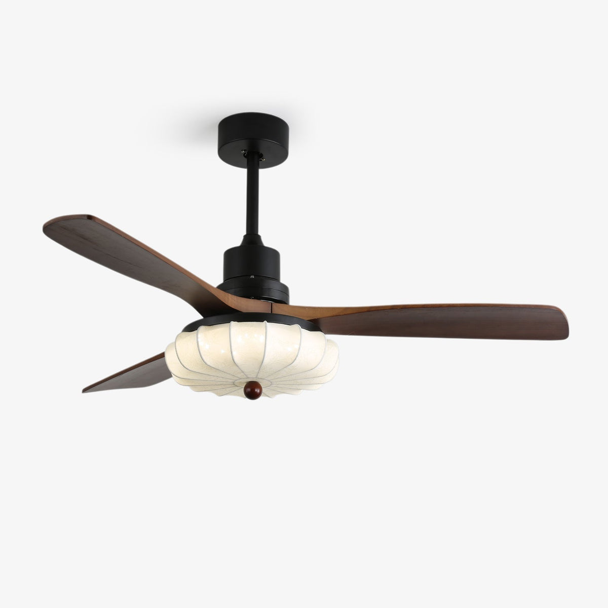 Ventra Vintage glas hout plafondventilator met verlichting