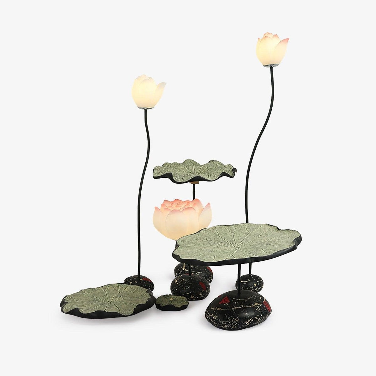 Arixen elegante vloerlamp met lotusbloemmotief