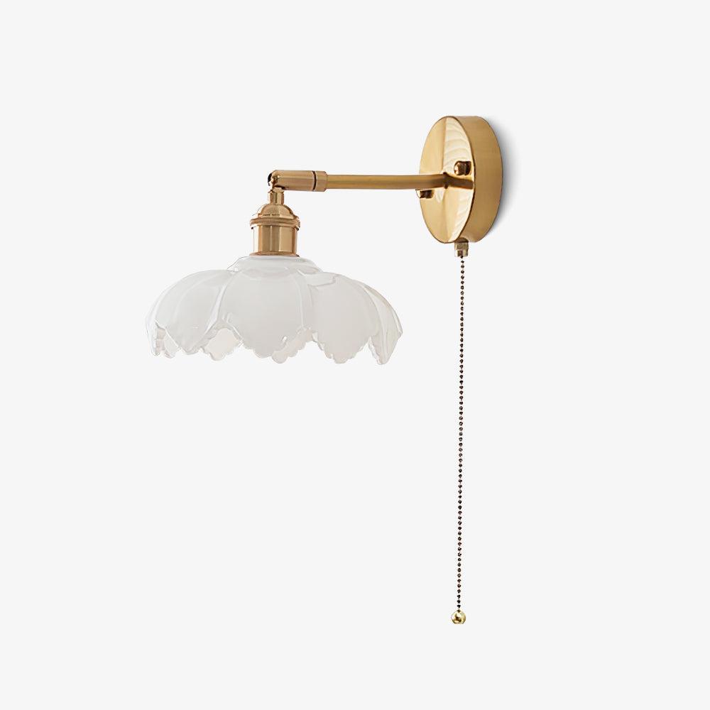 Lotus draaibare glazen wandlamp in Noordse kunststijl