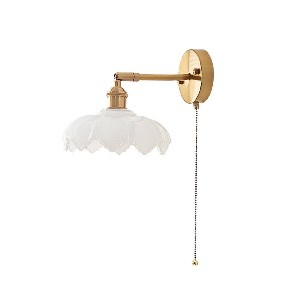 Lotus draaibare glazen wandlamp in Noordse kunststijl