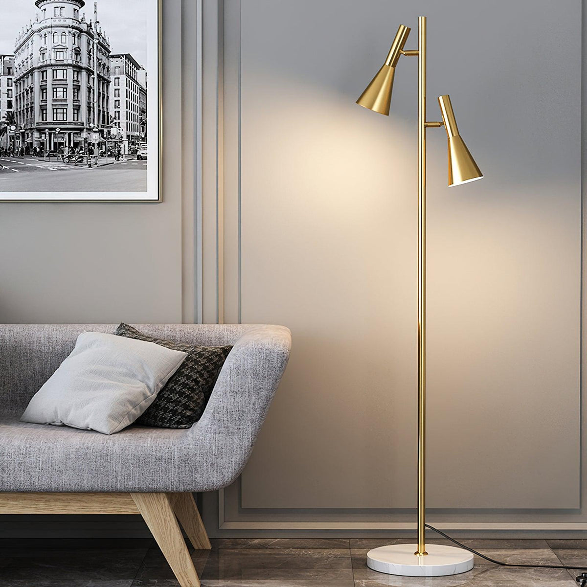 Aricel vloerlamp met marmeren kap