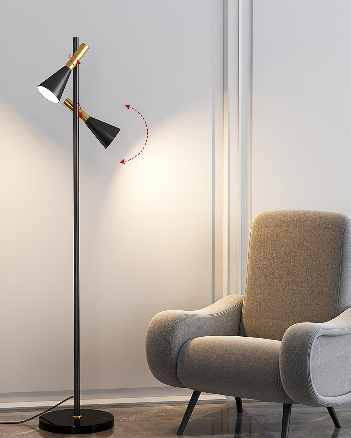 Aricel vloerlamp met marmeren kap