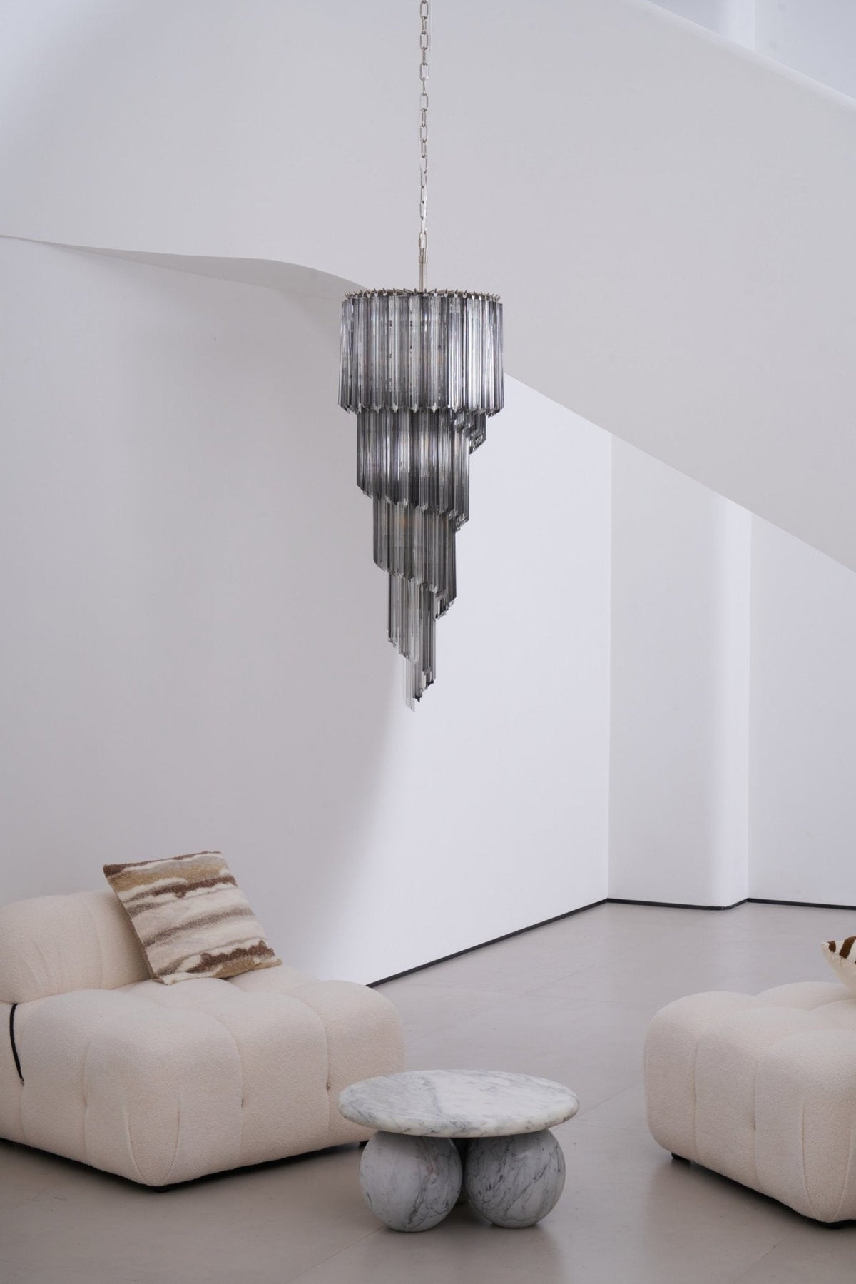 Velarella kroonluchter rookglas spiraal