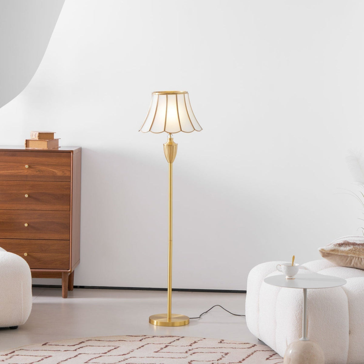 Caselette messing vloerlamp