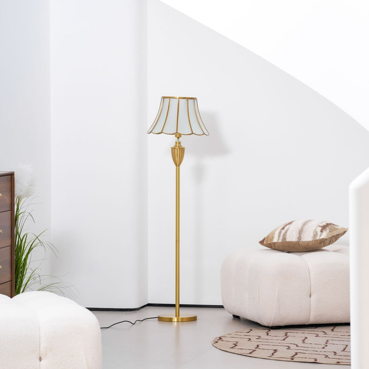 Caselette messing vloerlamp