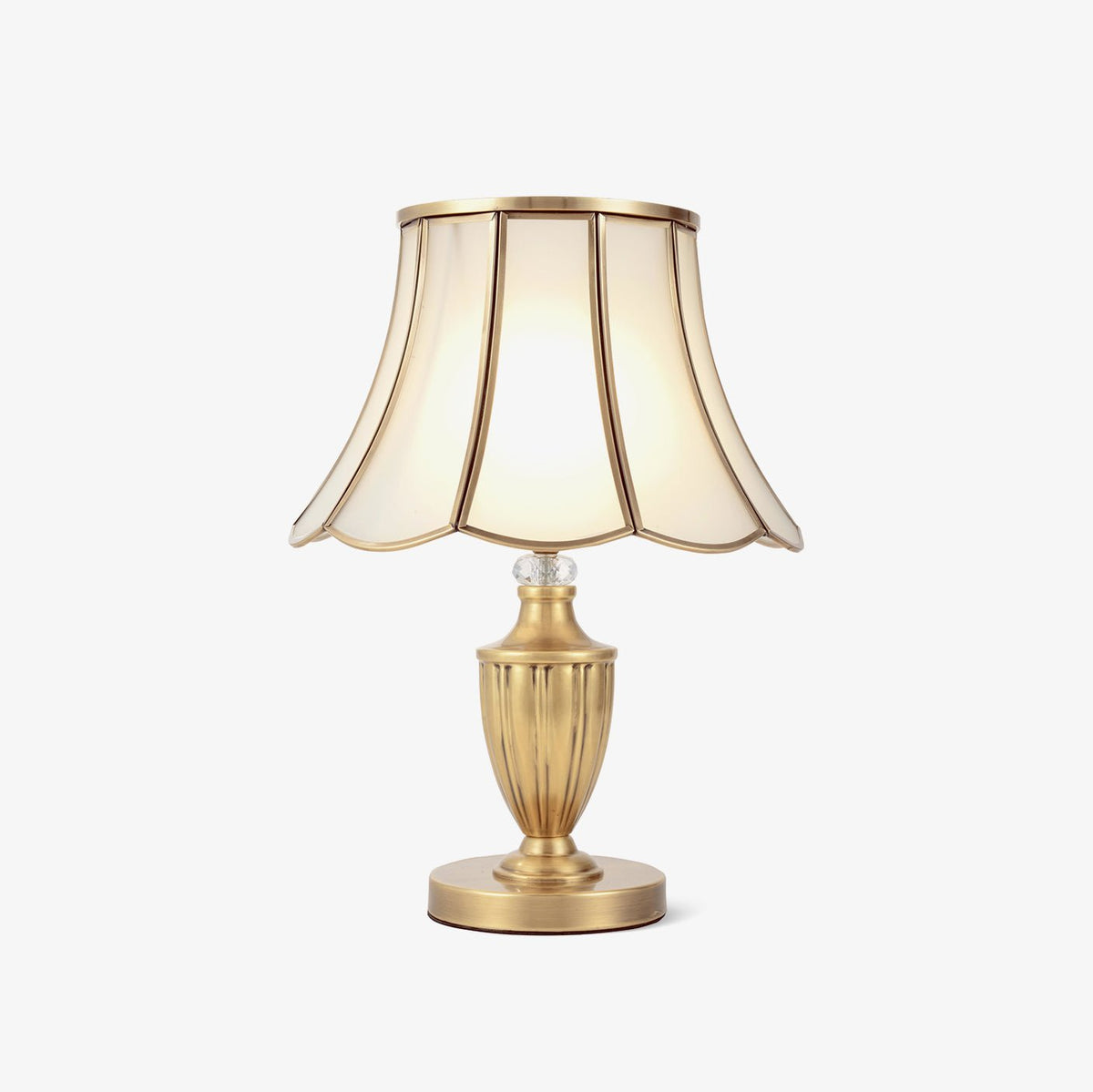 Valencia messing en glas vintage tafellamp