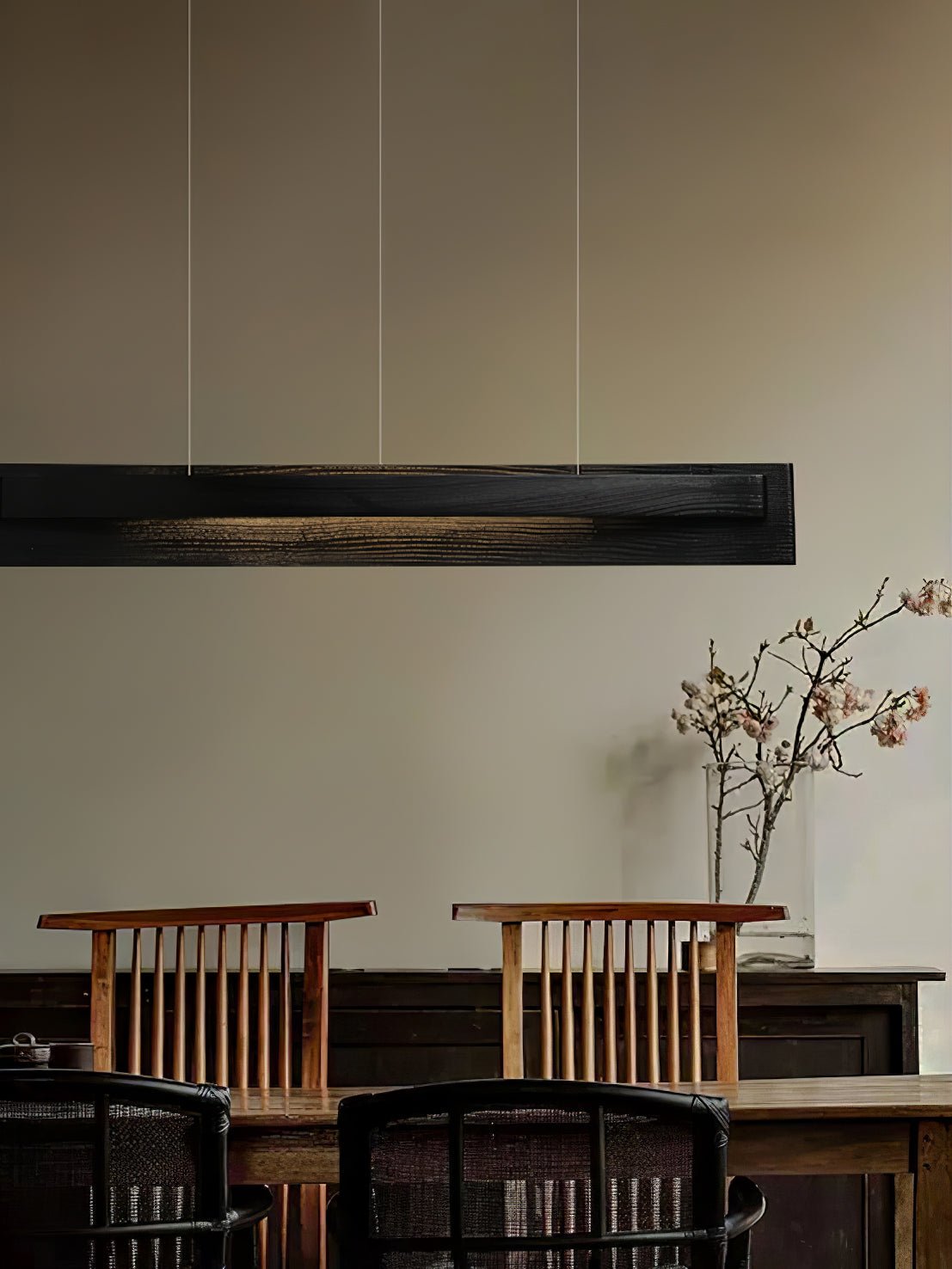 Zaraeyra Minimalistische hanglamp van walnoothout