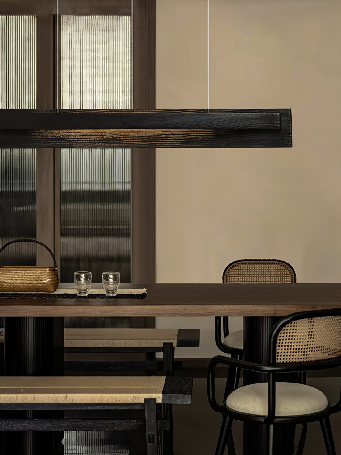 Zaraeyra Minimalistische hanglamp van walnoothout