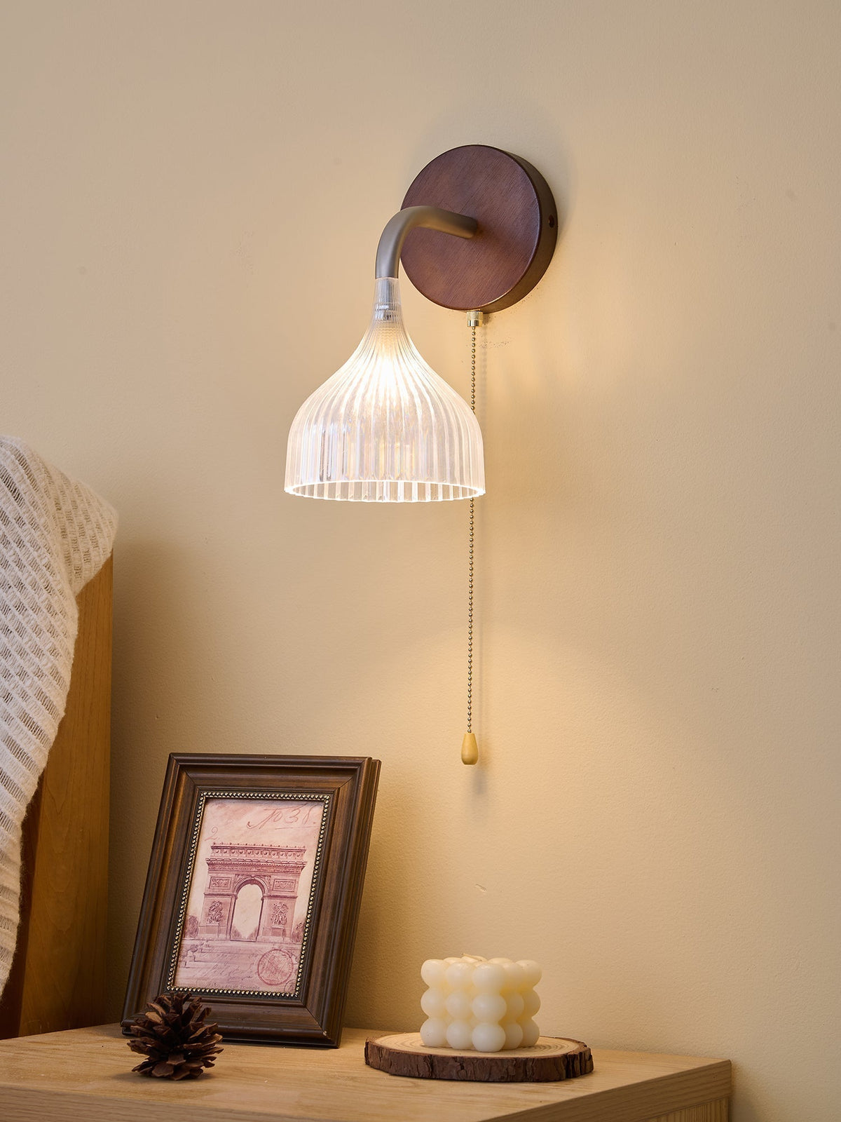 Cimararae elegantie klassieke Houten wandlamp