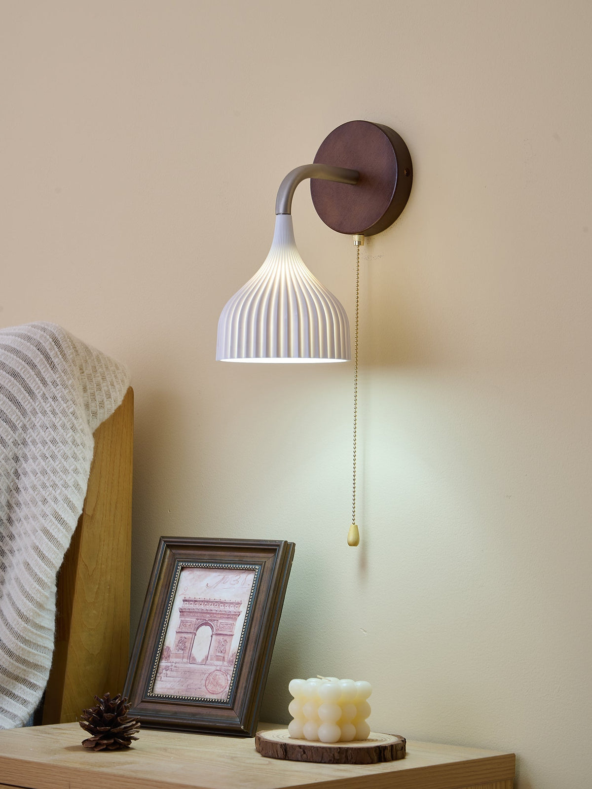 Cimararae elegantie klassieke Houten wandlamp