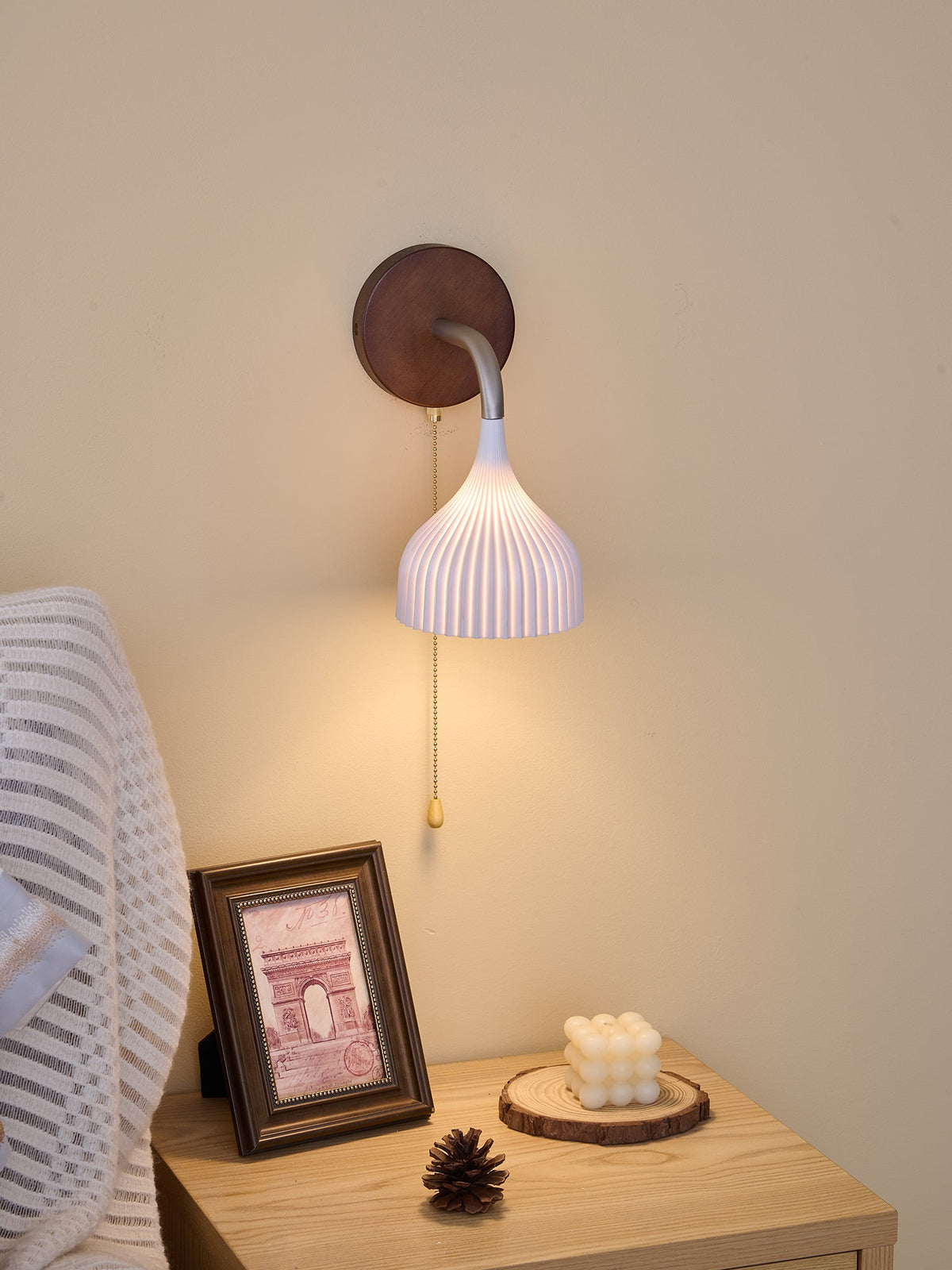Cimararae elegantie klassieke Houten wandlamp