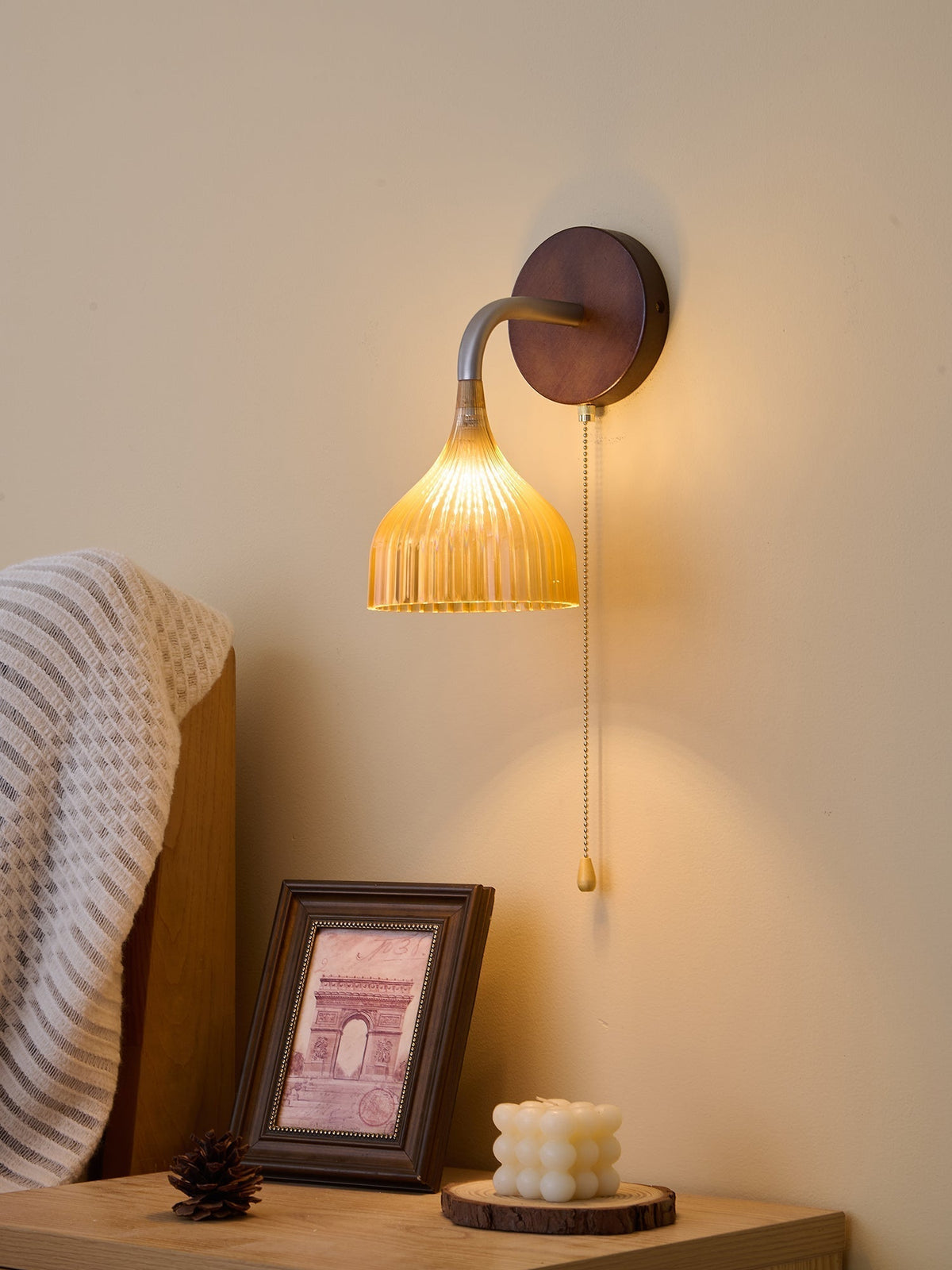 Cimararae elegantie klassieke Houten wandlamp