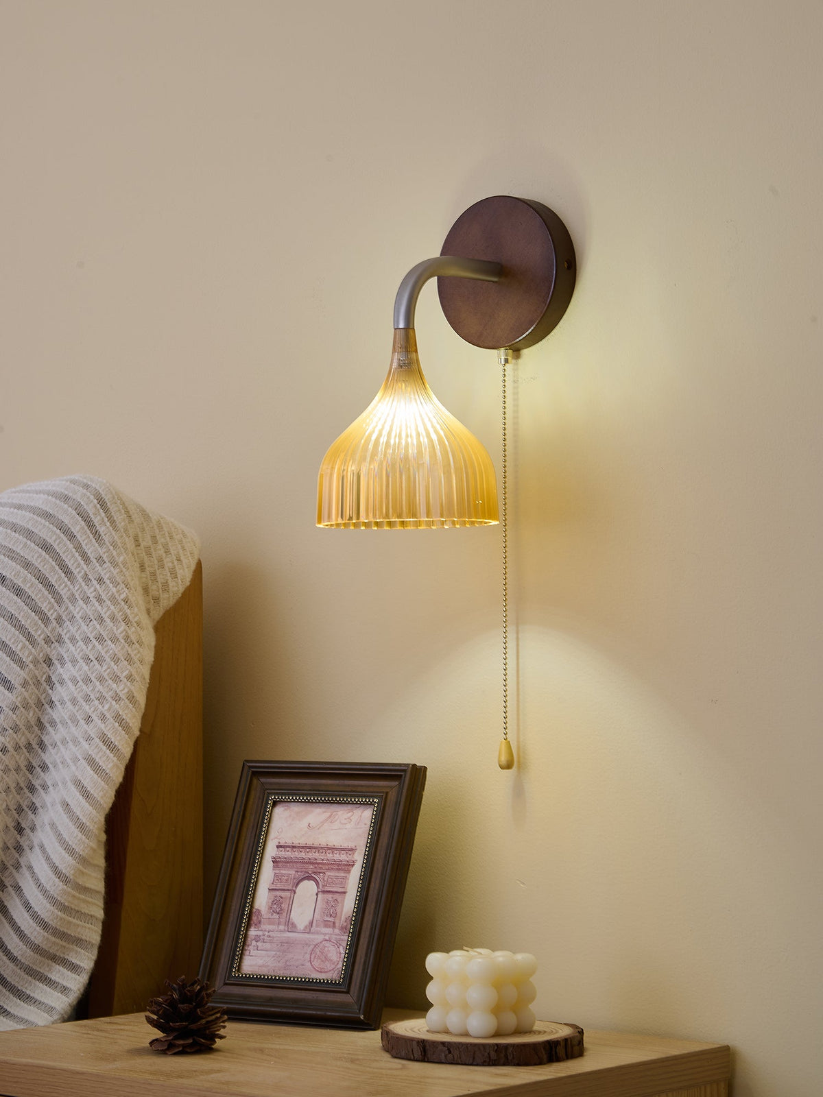 Cimararae elegantie klassieke Houten wandlamp
