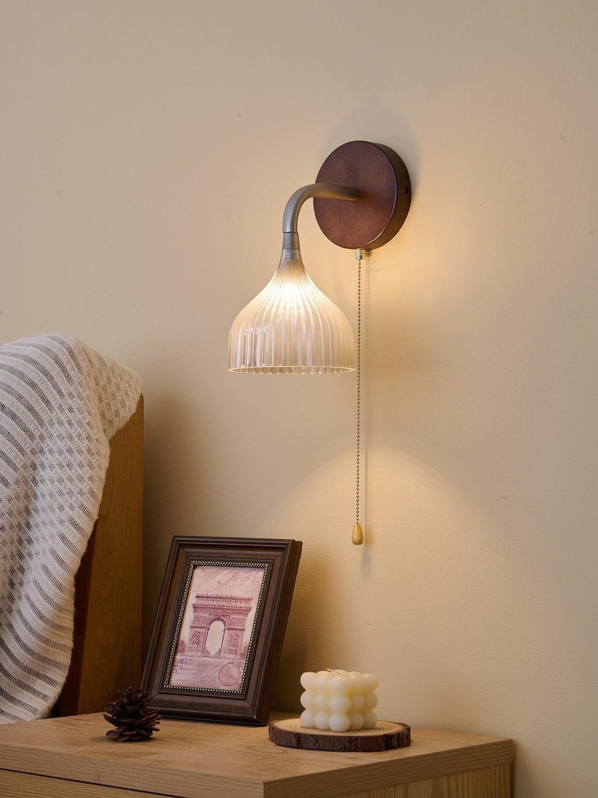 Cimararae elegantie klassieke Houten wandlamp
