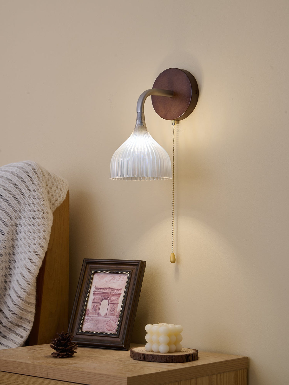 Cimararae elegantie klassieke Houten wandlamp