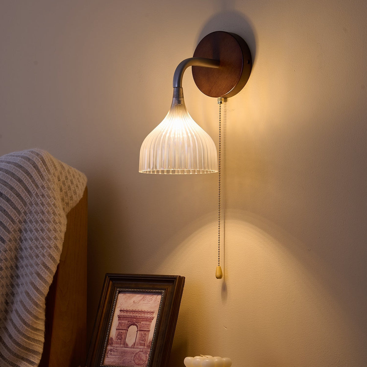 Cimararae elegantie klassieke Houten wandlamp