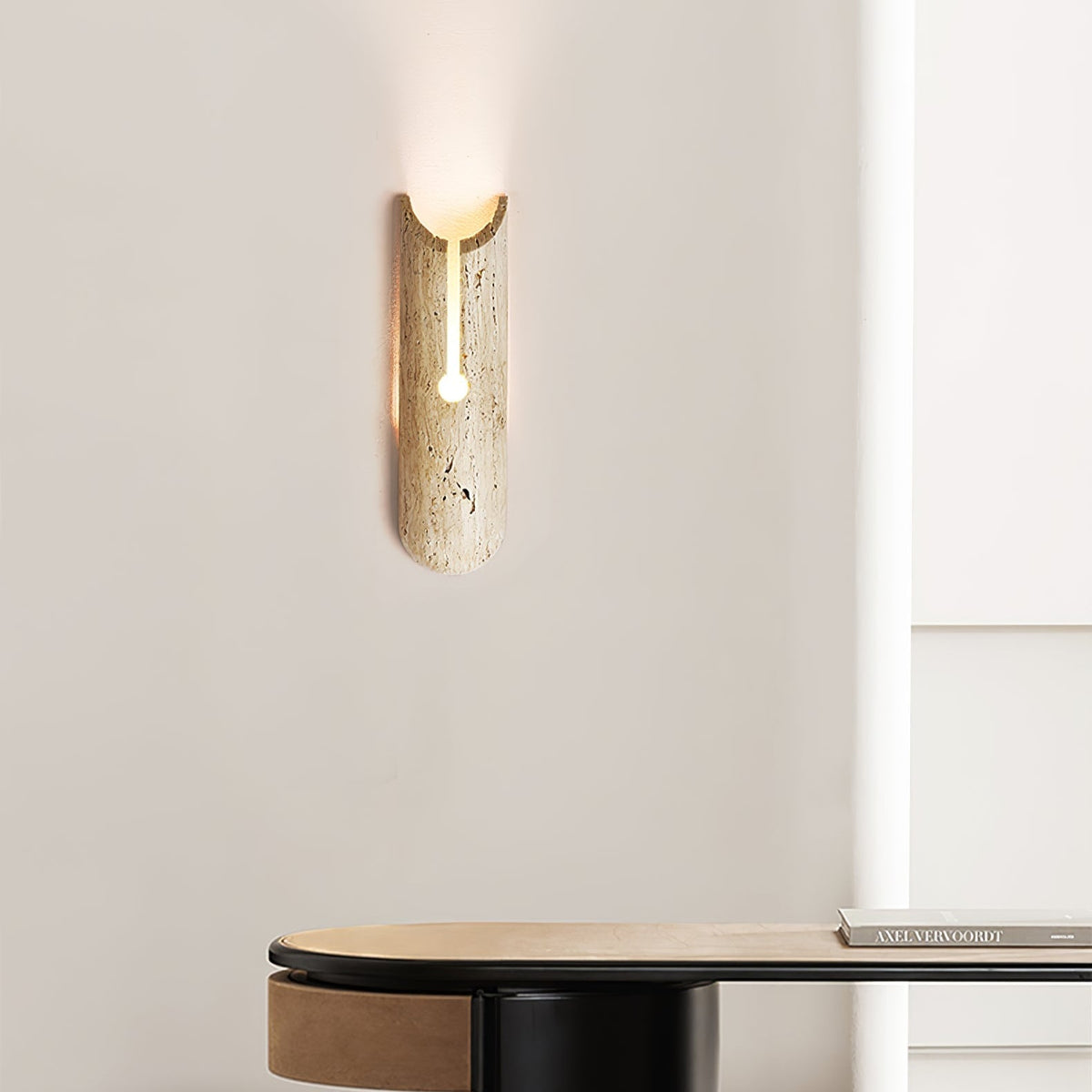 Norerette Rustic Geel travertin wandlamp