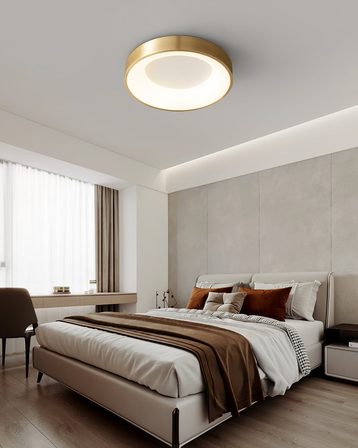 Zetheos Moderne minimalistische plafondlamp van messing