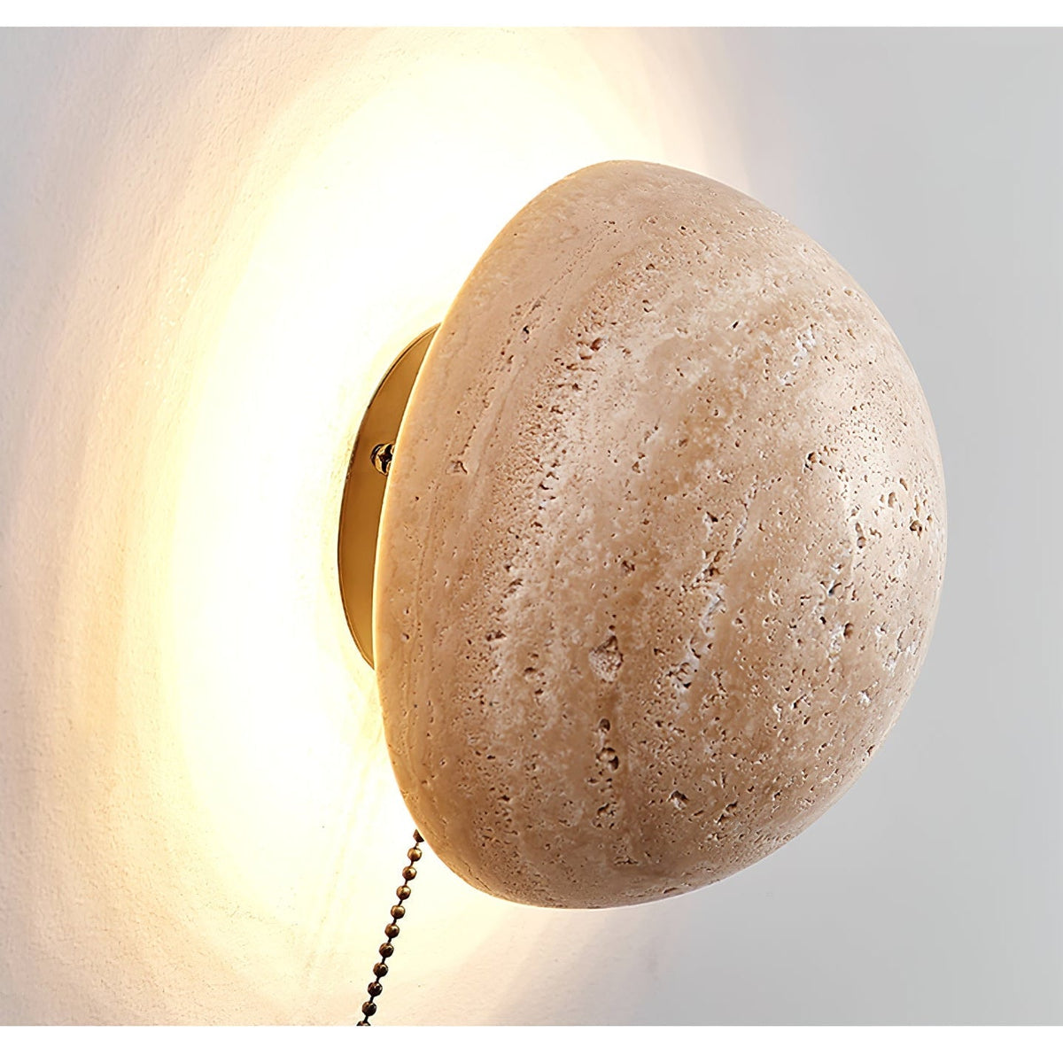 Vexael Minimalistische wandlamp in geel travertin