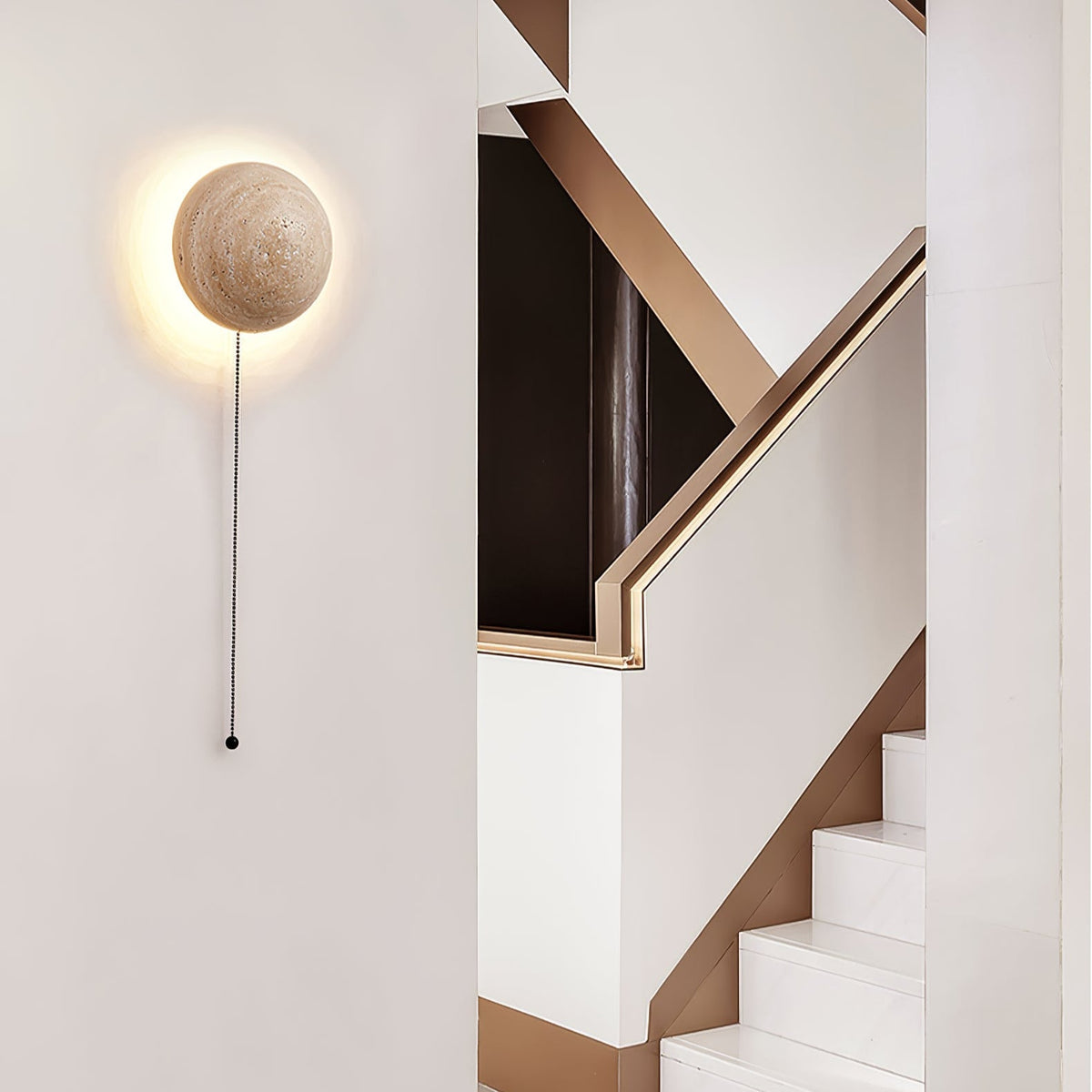 Vexael Minimalistische wandlamp in geel travertin