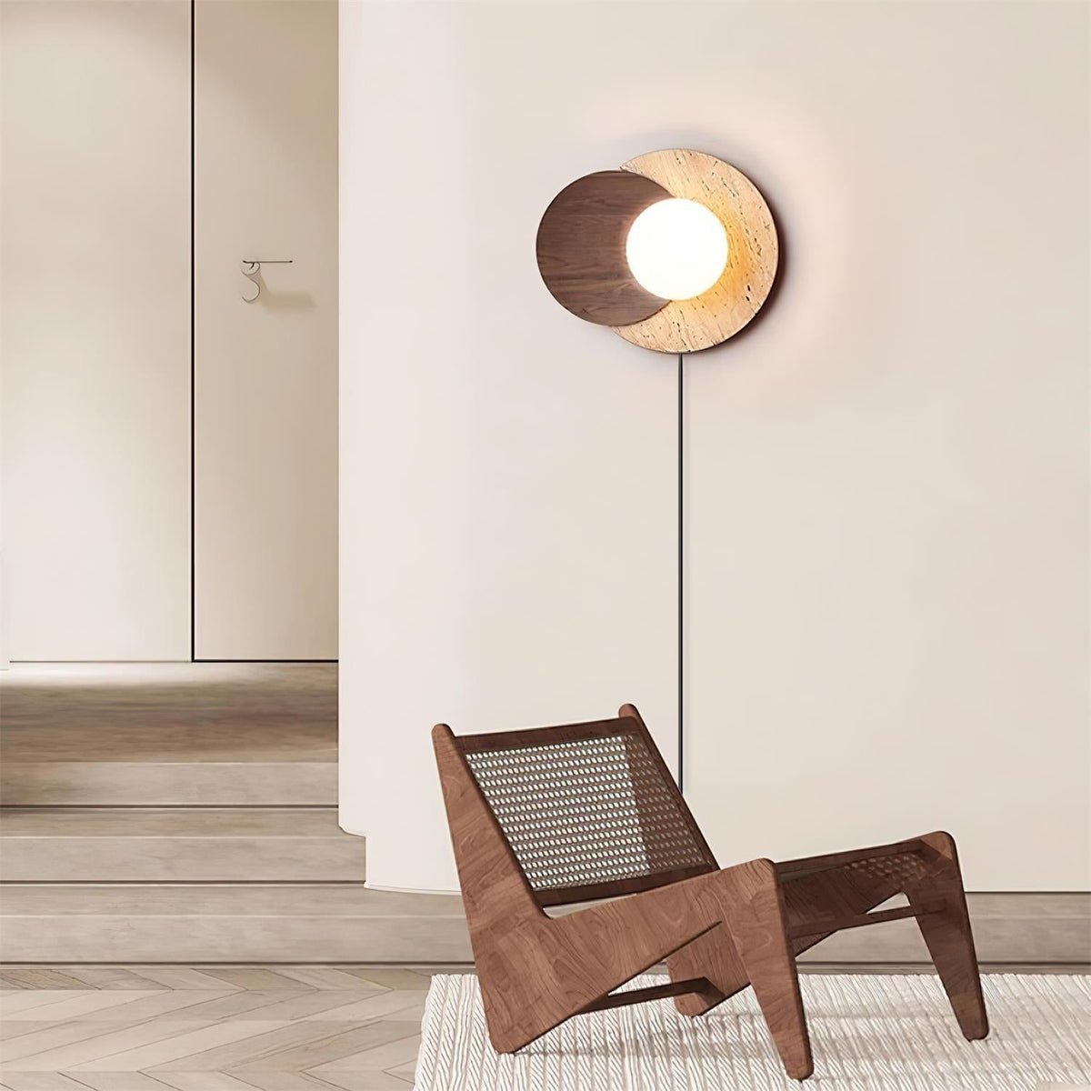 Otale Overlapping-Disc travertin wandlamp Met Stekker